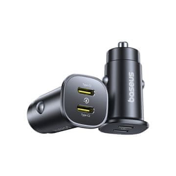 BASEUS Avtomobilski polnilnik 2 x USB-C 30W - črn