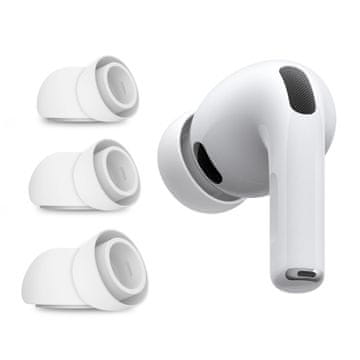 Tech-protect Nastavki za slušalke AirPods Pro 3 v velikostih S / M / L, beli – 6 kosov
