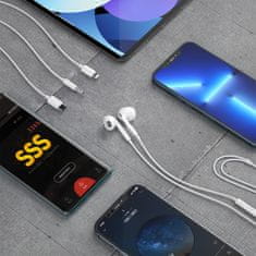 DUDAO Žične ušesne slušalke s priključkom mini jack 3,5 mm, bele barve