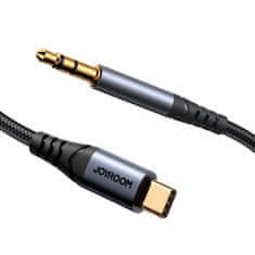 Joyroom Stereo avdio kabel za telefon AUX 3,5 mm mini jack – USB-C, 1,2 m, črn
