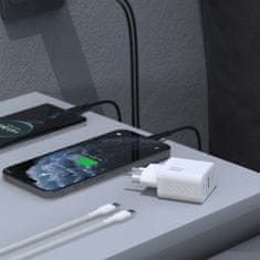 DUDAO Stenski polnilnik A27 MaxC USB-C USB-A GaN 35W - bel
