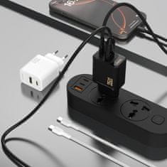 DUDAO Stenski polnilnik A27 MaxC USB-C USB-A GaN 35W - bel