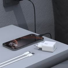 DUDAO Stenski polnilnik USB-A s kablom USB-A - USB-C GaN 25W - črn