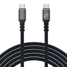 WOZINSKY USB-C Thunderbolt 4 kabel, 240 W, 2 m, 4K – črn
