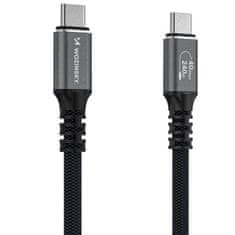 WOZINSKY USB-C Thunderbolt 4 kabel, 240 W, 2 m, 4K – črn