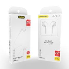 DUDAO Žične ušesne slušalke X10S z 3,5-mm mini jack priključkom, dolžina 1,15 m – bele