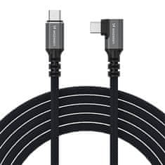 WOZINSKY Kotni kabel USB-C Thunderbolt 4, 240 W, 2 m – črn