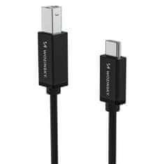 WOZINSKY Kabel za tiskalnik in skener USB-B – USB-C, 1 m – črn
