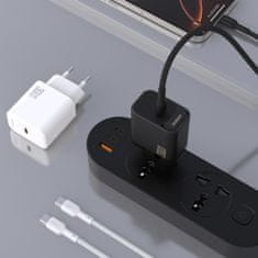 DUDAO Stenski polnilnik USB-C s kablom USB-C GaN PD 30W - črn