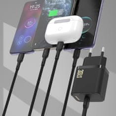 DUDAO Stenski polnilnik USB-C s kablom USB-C GaN PD 30W - črn