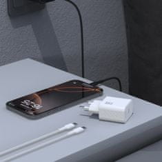 DUDAO Stenski polnilnik USB-C s kablom USB-C GaN PD 30W - črn