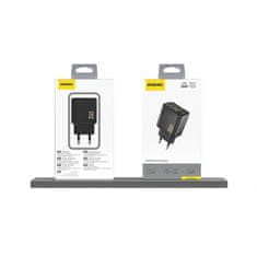 DUDAO Stenski polnilnik A27 MaxC USB-C USB-A GaN 35W - črne barve