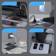 DUDAO Stenski polnilnik A27 MaxC USB-C USB-A GaN 35W - črne barve