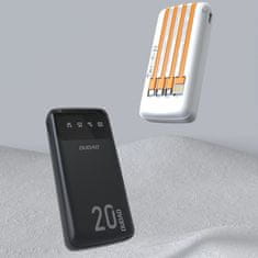 DUDAO Powerbank K6Pro+ 20000mAh z vgrajenimi kabli USB-C, microUSB in iPhone Lightning – črn