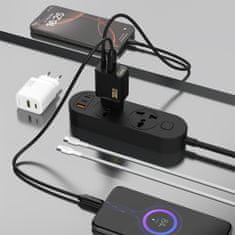 DUDAO Stenski polnilnik USB-A USB-C GaN PD 30W - črne barve