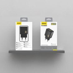DUDAO Stenski polnilnik USB-A USB-C GaN PD 30W - črne barve