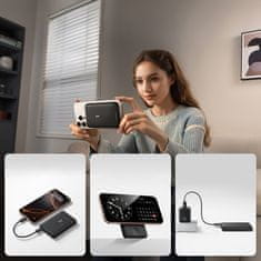 BASEUS 2-v-1 prenosna baterija 10000 mAh USB-C za iPhone Apple Watch MagSafe 27W s kablom USB-C - črna