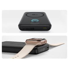 BASEUS 2-v-1 prenosna baterija 10000 mAh USB-C za iPhone Apple Watch MagSafe 27W s kablom USB-C - črna