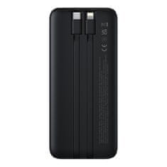 BASEUS Powerbank 10000 mAh 22,5 W z zaslonom, kabli USB-C in iPhone Lightning, Lipow – črn