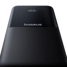 BASEUS Powerbank 10000 mAh 22,5 W z zaslonom, kabli USB-C in iPhone Lightning, Lipow – črn