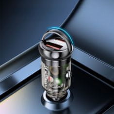 WOZINSKY Avtomobilski polnilnik USB-A, USB-C, PD, QC, 65 W – črn