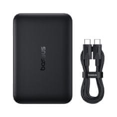BASEUS Powerbank 10000 mAh 22,5 W s kablom USB-C EnerFill FM11 Ultra-Mini MagSafe – črn