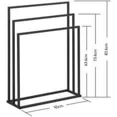 Physa Stoječi talni stojalo za 3 brisače STAL 65 x 21,5 x 84 cm, temno siva