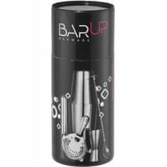 Bar Up Barmanski set v tubi, stresalnik, džezva, cedilo, muddler, žlica - srebrn