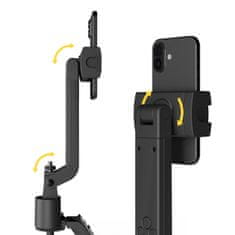 WOZINSKY Selfie palica s stojalom za fotografiranje z 360° AI sledenjem obraza in upravljanjem z gestami – črna
