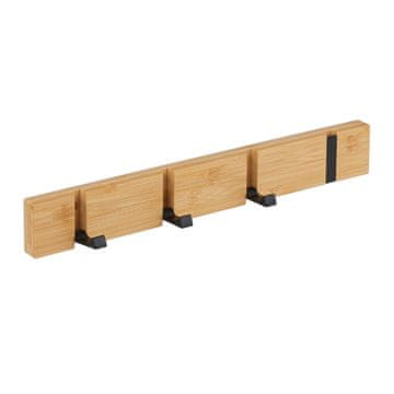 Northix Stensko stojalo za plašče z zložljivimi kavlji iz bambusa, prostorsko varčno
