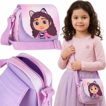 DreamWorks Gabby's Dollhouse Torba z zadrgo za dekleta, majhna torba s trakom 14x13x5cm