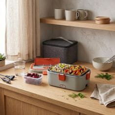 Brandani Termo posoda za prenos hrane, Lunch Box 1,8l / sivo-rdeča / inox, pvc