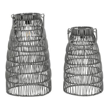 Autronic Svetilka umetni ratan, stožčast, LED osvetlitev, siva, cena za komplet 2 kosov (PLA102 SIVA)