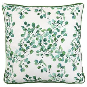 Autronic Vzglavnik s polnilom - žamet, 45 x 45 cm, veje z zelenimi listi (UBR126-1)