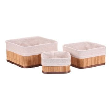 Autronic Košara za police - bambus, naravni, cena za komplet 3 kosov (DB2004 NAT)