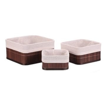 Autronic Košara za police - bambus, rjava, cena za komplet 3 kosov (DB2004 BRN)