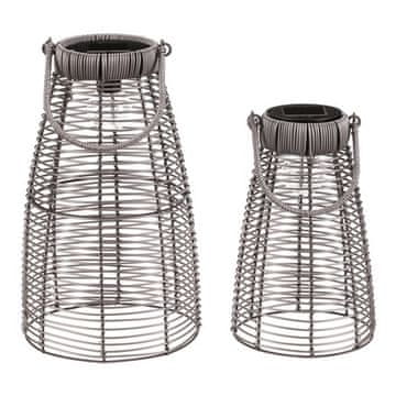 Autronic Svetilka umetni ratan, stožčast, LED osvetlitev, siva, cena za komplet 2 kosov (PLA104)