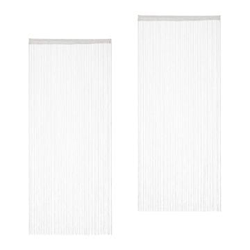 Northix Nitasta zavesa bela z resicami, prilagodljiva dolžina, elegantna draperija za vrata in okna