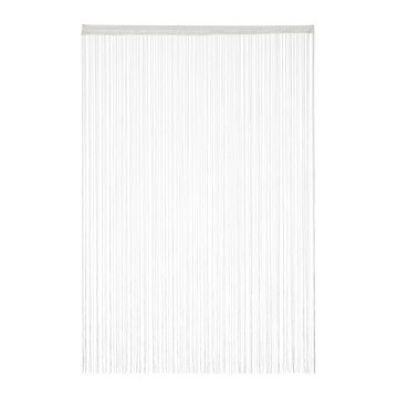 Northix Nitasta zavesa bela z resami, prilagodljiva dolžina, elegantna dekoracija za vrata in okna