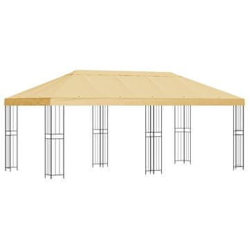 Vidaxl Paviljon s stenami 6 x 3 m Krem Poliester in jeklo 190