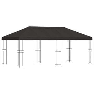 Vidaxl Paviljon s stenami 6 x 3 m Antracit Poliester in jeklo 190