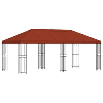 Vidaxl Vrtna paviljon 6 x 3 m Terakota Poliester in jeklo 190 gsm