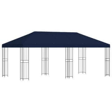 Vidaxl Paviljon s stenami 6 x 3 m Modra Poliester in jeklo 190