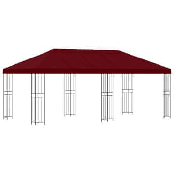 Vidaxl Vrtna paviljon 6 x 3 m Burgundija Poliester in jeklo 190 gsm