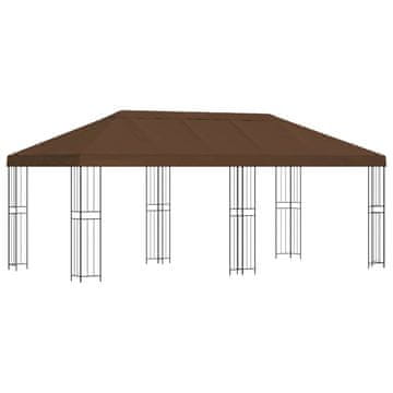 Vidaxl Vrtna paviljon 6 x 3 m Rjava Poliester in jeklo 190 gsm