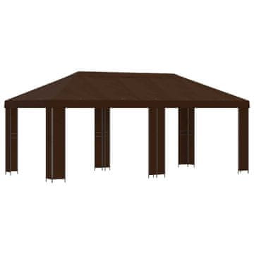 Vidaxl Vrtna paviljon 6 x 3 m Rjava Poliester in jeklo 190 gsm