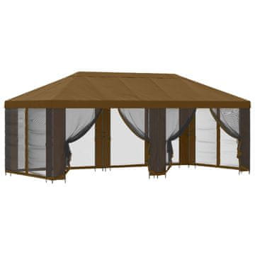 Vidaxl Paviljon s stenami 6 x 3 m Taupe Poliester in jeklo 190