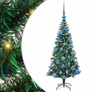 Vidaxl Umjetna preddekorirana božićna jelka med 150 LED Zelena 120 cm