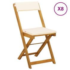 Vidaxl Zunanje bistro stolice 8 szt. Kremno bela 40 x 53 x 80 cm