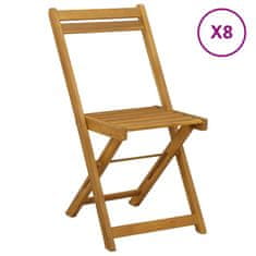 Vidaxl Zunanje bistro stolice 8 szt. Naravna 40 x 53 x 80 cm